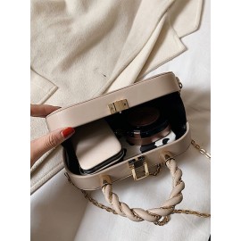 Women Faux Leather Brief Multi-Carry Chain Handbag Crossbody Bag