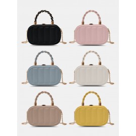 Women Faux Leather Brief Multi-Carry Chain Handbag Crossbody Bag