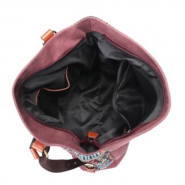 Brenice National Canvas Handbags Vintage Flower Shoulder Bags Multifuntion Backpack