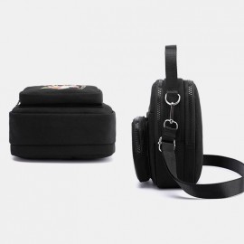 Women Nylon Waterproof Embroidery Casual Shoulder Bag Handbag
