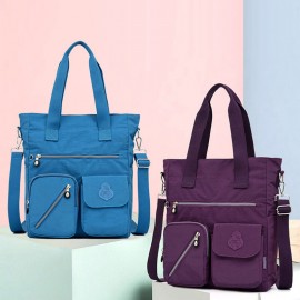 Women Solid Nylon Waterproof Large Capacity Crossbody Bag