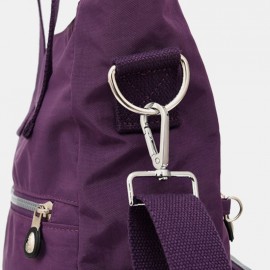 Women Solid Nylon Waterproof Large Capacity Crossbody Bag