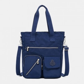 Women Solid Nylon Waterproof Large Capacity Crossbody Bag