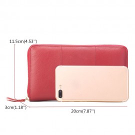Brenice RFID Microfiber Zipper Long Wallets Large Capacity 11 Card Holder Coin Purse