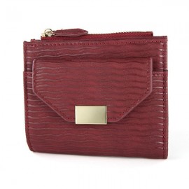 Women Bifold PU Leather Short Wallet Solid Coin Purse