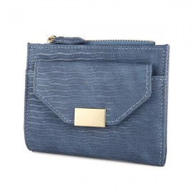 Women Bifold PU Leather Short Wallet Solid Coin Purse