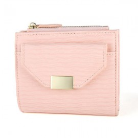 Women Bifold PU Leather Short Wallet Solid Coin Purse