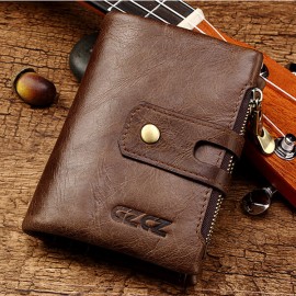Genuine Leather Bifold Wallet Female Small Wallet Money Bag Coin Purse Card Holder