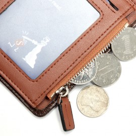 Women RFID 10 Card Holder Vintage Oil Leather Short Wallet Coin Purse