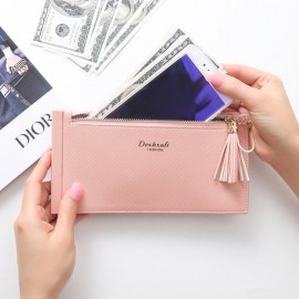 Womon Tassel Multi-slots 15 Card Slots Card Holder Zipper Wallet Purse