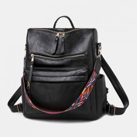 Women Faux Leather Solid Shoulder Bag Backpack