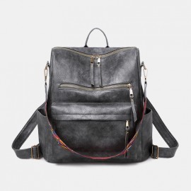 Women Faux Leather Solid Shoulder Bag Backpack