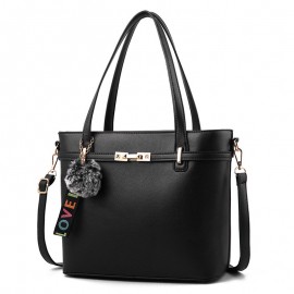 Women Pure Color Venonat Decorational Handbag Shoulder Bag Crossbody Bags