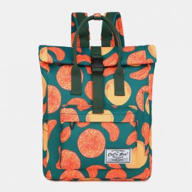 Women Waterproof Large Capacity Print Casual Backpack Drawstring pocket