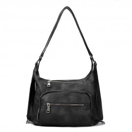 Women Solid Casual Multi-functional Shoulder Bag Backpack