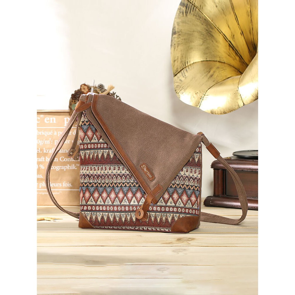 Brenice National Printing Canvas Shoulder Bags Vintage Bohemia Button Crossbody Bags Brenice National Printing Canvas Shoulder Bags Vintage Bohemia Button Crossbody Bags